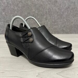 Clarks Collection Emslie Warren Women's Sz 9 Black Leather Ankle Booties Shoes